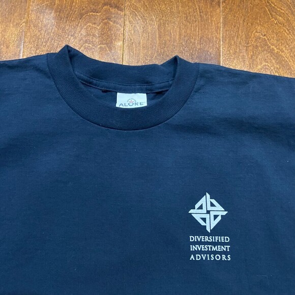 Alore Vintage Single Stitch DIA USA Flag Navy Blue T-Shirt Men's Size Large - Picture 2 of 8